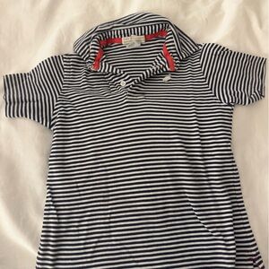 The Beaufort Bonnet Company Navy and White Striped Polo Shirt